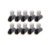 Accessoires électroniques Relais 10Set avec Base de Prise Bobine Général DPDT Micro Mini électromagnétique Commutateur LED AC 110/220V DC 12/24V MY2NJ MY3NJ(My3nj Hh53p,AC110V)