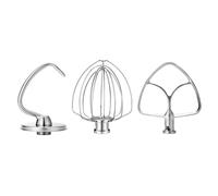 Accessoires en acier inoxydable pour Kitchenaid 4.5-5 Qt, support de tête inclinable pour centre commercial, comprend 6 fouets, batteur plat, crochet à pâte Silver