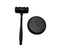 Accessoires en bois pour marteaux de juge, Marteau de juge en bois avec Base noire for les procès des enchères et avocats