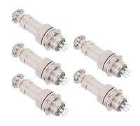 Accessoires en Métal Connecteur de Bougie D'aviation 5PCS GX12 450V - Durable et Fiable pour L'alliage D'aluminium Aérospatial pour le Signal et le Connecteur de L'aviation électronique (4 broches)