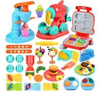 Accessoires en pâte à Modeler ,Machine à Glace+Machine à pâtes+Machine à Burger,Set d'outils en pâte à Modeler pour Enfants