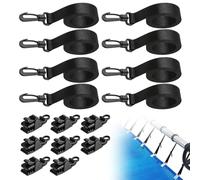 Accessoires Enrouleur De Couverture Solaire: Kit De Fixation Pour Bâche Solaire De Piscine, Pack De 8 Sangles Et Clips De Maintien, Kit De Sangles De Couverture Solaires Pour Piscine Universelle