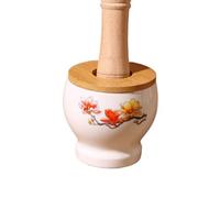 Accessoires Ensemble de broyage de mortier et de pilon en bois à usage domestique, broyeur d'ail en céramique à haute température, broyeur manuel d'herbes de cuisine pour Herbes