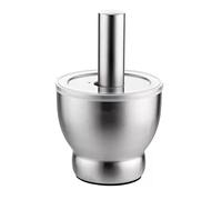 Accessoires Ensembles de mortier et pilon avec couvercle Mortier et pilon en acier inoxydable 18/8, broyeur à épices, pilon à ail, broyeur à médicaments pour Herbes(Grand)