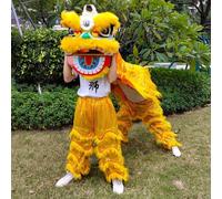 Accessoires et Costumes Pour Une Danse du Lion À Deux, Ensemble D'accessoires et Costume Pour La Danse du Dragon, Idéal Pour Les Fêtes Traditionnelles du Nouvel an(Yellow,Medium size)