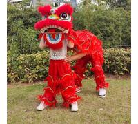 Accessoires et Costumes Pour Une Danse du Lion À Deux, Ensemble D'accessoires et Costume Pour La Danse du Dragon, Idéal Pour Les Fêtes Traditionnelles du Nouvel an(Red,Medium size)