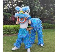 Accessoires et Costumes Pour Une Danse du Lion À Deux, Ensemble D'accessoires et Costume Pour La Danse du Dragon, Idéal Pour Les Fêtes Traditionnelles du Nouvel an(Blue,Medium size)