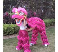 Accessoires et Costumes Pour Une Danse du Lion À Deux, Ensemble D'accessoires et Costume Pour La Danse du Dragon, Idéal Pour Les Fêtes Traditionnelles du Nouvel an(Rose Red,Small size)