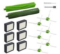 Accessoires et pièces de rechange compatibles avec iRobot Roomba i7 i7+, i3 i3+, i4 i4+, i5 i5+, i6, i8, i1, i2, e5, e6, e7, série i j e- 1 brosse en caoutchouc, 6 filtres, 6 brosses latérales