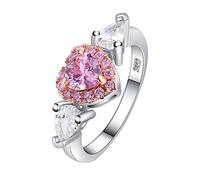 Accessoires Étagères Bagues Ensemble de griffes de coeur de pêche rose Zircon bague fantaisie goutte d'eau bague pour femme Bagues Fournitures Bijoux (D, 8)