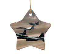 Accessoires festifs en céramique avec motif jet de chasseur, pendentif en forme de cœur pour décoration de Noël