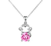 ACCESSOIRES FILLES Collier de singe argenté en argent sterling pour femmes et hommes, colliers de singe animale, pendentif de cage de singe, charme de singe, collier de singe pour filles, singe King