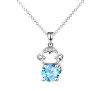 ACCESSOIRES FILLES Collier de singe argenté en argent sterling pour femmes et hommes, colliers de singe animale, pendentif de cage de singe, charme de singe, collier de singe pour filles, singe King