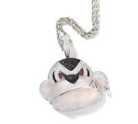 ACCESSOIRES FILLES Collier de singe argenté en argent sterling pour femmes et hommes, colliers de singe animale, pendentif de cage de singe, charme de singe, collier de singe pour filles, singe King