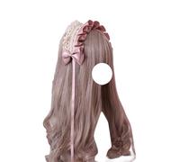 Accessoires for cheveux Lolita Fashion, serre-tête en dentelle satinée, serre-tête coloré for femme de chambre, coiffes for filles(Bean Pink)