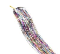 Accessoires for cheveux scintillants et colorés, kit de mèches brillantes for femme, extension à paillettes tressées 94 cm, 1 pièce (gris)(Grey)