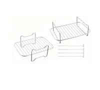 Accessoires for friteuse à air rectangulaire : Grille en Acier Inoxydable, Support de Cuisson for Panier Double Zone 3,7-5,8 L(2 pcs Set)