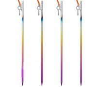 Accessoires for Tente de Camping, 10 pièces, piquets colorés en Titane, Robustes, Clous Sol 30cm/35cm/40cm for Dur pour Camping, Tonnelles(40cm)