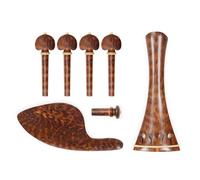Accessoires for violon 4/4 en bois d'amourette, pièces de fixation, cordier, chevilles d'accordage, piquets, mentonnière, ensemble supports menton Pour Violon(Style 1 SET)