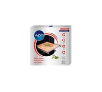 Wpro Pierre à pizza PTF200 – plaque en terre cuite et pelle d'enfour – 37,6 x 35,8 x 4,4 cm Beige