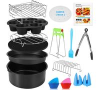 Accessoires friteuse à air chaud, 8 pouces 14 pièces Set d'accessoires pour friteuse Airfryer pour COSORI Ninja Philips Tefal pour friteuse à air 3.7QT-6.8QT