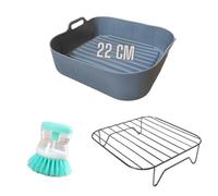 Accessoires friteuse à air - Moule 22 cm friteuse à air grille friteuse à air et brosse de nettoyage Compatible avec air fryer moulinex easy fry & grill Compatible avec Cosori 6,4 L