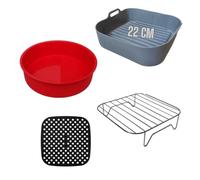 Accessoires friteuse à air Moule Silicone 22 cm, Moule à gâteau 21,5 cm, Tapis et Grille pour friteuse à air. Compatible avec Cosori Dual Blaze Compatible avec air Fryer moulinex Easy fry & Grill