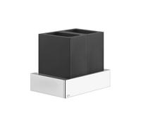 Accessoires Gessi Rettangolo Porte-verre double pour montage mural, gobelet noir, 20811031, Couleur: chrome