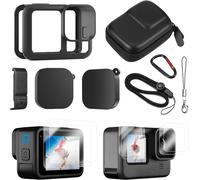 Accessoires Gopro Avec Porte De Batterie, Protection D'Écran, Coque En Caoutchouc, Cordon Tour De Cou Et Bouchon D'Objectif Pour Go Pro Hero 13/12/11, Hero 10, Hero 9, Noir, Housse[GOP6256193]
