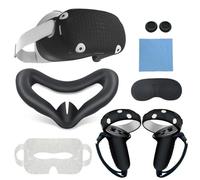Accessoires Oculus Quest 2/Meta Quest 2, Couverture Faciale En Silicone, Coque Vr, Masque Pour Les Yeux Le Noir