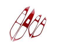 Accessoires intérieurs Compatible Avec Seat Pour Leon MK3 2013 2014 2015 2016 2017 2018 2019 2020 LHD RHD Garniture Autocollante Intérieure Panneau Lève-vitre De Voiture(Rouge,RHD)