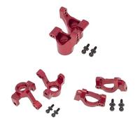 Accessoires Jouets RC Pour Traxxas Pour LaTrax Pour Teton 1/18 RC Pièces Mise À Niveau Voiture 6 Pièces Bloc Direction Avant En Métal Bloc De Roulette Support D'essieu Arrière Pièces Modifiées(Red)