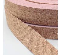 ACCESSOIRES LEDUC 5 mètres Elastique Brillant Coloré Lurex Cuivre Rose 35mm M09