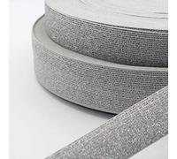 ACCESSOIRES LEDUC 5 mètres Elastique Brillant Coloré Lurex Gris 25mm M06