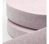 ACCESSOIRES LEDUC 5 mètres Elastique Brillant Coloré Lurex Rose 25mm M08