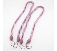 ACCESSOIRES LEDUC Embrasses à Rideaux Décoratifs en Corde Tressée, Violet, 65 cm x 10 mm, Lot de 4 Cordons pour Attache et Décoration de Rideaux, Violet