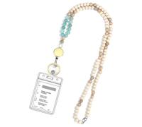 Accessoires Longes Perles De Bois Porte-clés Collier Pour Clé Et Porte-badge Lanière Rétractable Pour Enseignant Femmes Lanyard Necklace