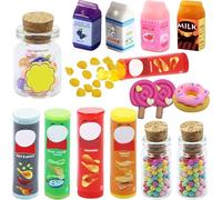 Accessoires Lutins, 13 Pièces de Nourriture Et de Boisson Miniatures, Ensemble de Nourriture Miniature, Accessoires de Maison de Poupée Miniature Noël Bonbons Boissons Ensemble pour Le Marché de Noël