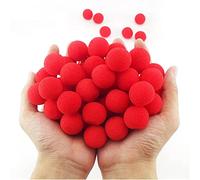 [Accessoires Magiques] Lot de 50 Boules en Mousse Super Douces de 4,5 cm (Rouge) - Tour de Magie coloré apparaissant Vanish Magie Stage Street Illusion Gimmick Accessoire comédie (Rouge, 2,5 cm)