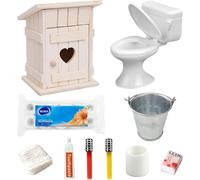 Accessoires Maison de Poupee Noël Décorations - Accessoires Miniatures avec Thermomètre et Seau, Hiboux, Bottes, Sapin Noël, pour Décoration Spa Salle Bain Maison Poupée, Jouets Miniatures Réalistes