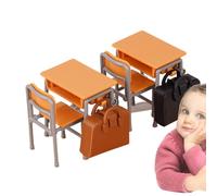 Accessoires Miniatures pour Maison de - Petits Accessoires de Maison de, Cartable de Classe Modèles de Bureau pour garçons et Filles Salle de Jeux Jeu de rôle