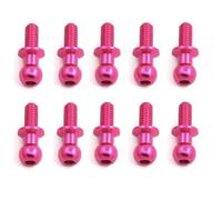 Accessoires Mise Niveau Rc Compatible avec Tamiya pour TT01 pour TT02 pour Sakura D5 1/10 RC Drift Car Pièces De Rechange 10 Pièces M3 Vis À Tête Sphérique Hexagonale en Métal(Pink)