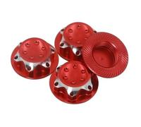 Accessoires Mise Niveau Rc Compatible avec X-Maxx pour Summit pour E-Revo pour Arrma 1/8 Voiture Radiocommandée Cache-Roue Antidérapant Cache-moyeu Cache-poussière Écrou Hexagonal 17 Mm(Red)