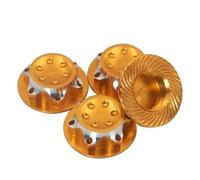 Accessoires Mise Niveau Rc Compatible avec X-Maxx pour Summit pour E-Revo pour Arrma 1/8 Voiture Radiocommandée Cache-Roue Antidérapant Cache-moyeu Cache-poussière Écrou Hexagonal 17 Mm(Yellow)