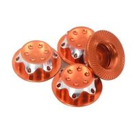 Accessoires Mise Niveau Rc Compatible avec X-Maxx pour Summit pour E-Revo pour Arrma 1/8 Voiture Radiocommandée Cache-Roue Antidérapant Cache-moyeu Cache-poussière Écrou Hexagonal 17 Mm(Orange)