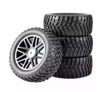 Accessoires Mise Niveau Rc pour HSP 94107 94166 94106 94155 pour Wltoys 144001 pour Tamiya 1/10 RC Car Pneus Tout-Terrain en Plastique Jante Caoutchouc Pièces Mise À Niveau(Black,Type a)