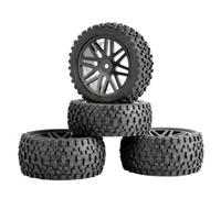 Accessoires Mise Niveau Rc pour HSP pour HP Support pour Voiture Tout-Terrain RC 1/10 Lot 4 Roues Caoutchouc pour Buggy RC Moyeu Hexagonal 12 Mm Pièces Rechange pour Amélioration