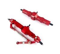 Accessoires Mise Niveau Rc pour WPL C14 C24 B14 B24 B16 B36 1/16 RC Voiture pour Camions À Chenilles en Alliage D'aluminium Avant/arrière Pont Essieu Boîte Vitesses Pièces Mise Niveau(Red,2pcs)