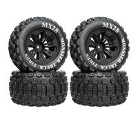 Accessoires Mise Niveau Rc Voiture Radiocommandée 1/10 Pneus Tout-Terrain MX28 7,1 Cm 2,8 Pouces Jantes en Plastique Attelage 12 Mm Pièces Décoration Et Personnalisation(Black)