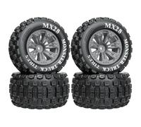 Accessoires Mise Niveau Rc Voiture Radiocommandée 1/10 Pneus Tout-Terrain MX28 7,1 Cm 2,8 Pouces Jantes en Plastique Attelage 12 Mm Pièces Décoration Et Personnalisation(Gray)